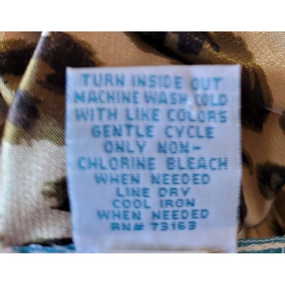 London Star Collection Leopard Print Blouse 2X Polyester Spandex Bejeweled Neckl - Picture 6 of 7